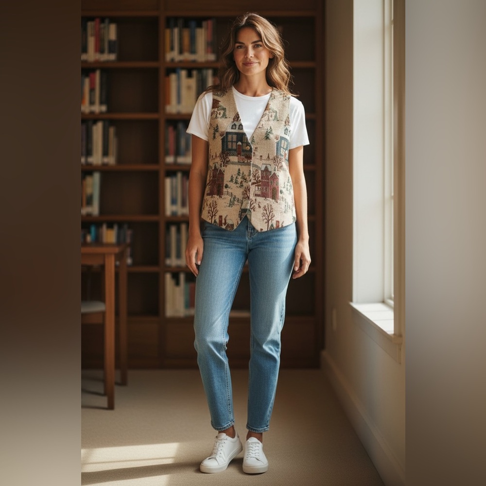 Northern Traditions Beige holiday vest